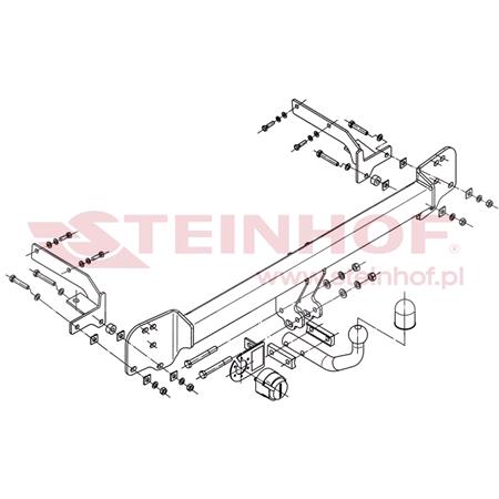 Steinhof Towbar (fixed with 2 bolts) for Toyota CAMRY Saloon, 2006 2011