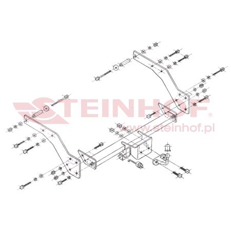 Steinhof Forged Towbar (fixed with 2 bolts) for Toyota HILUX Pickup, 1997 2006