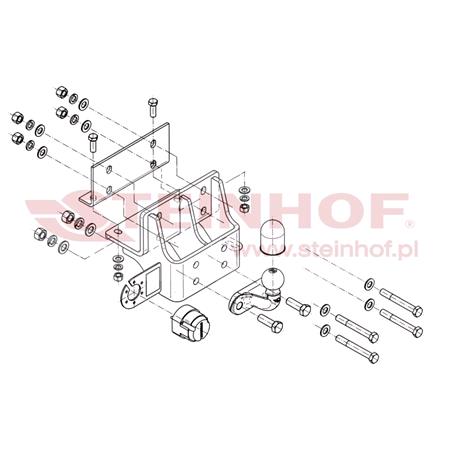 Steinhof Forged Towbar (fixed with 2 bolts) for Toyota HILUX Pickup, 2005 2010