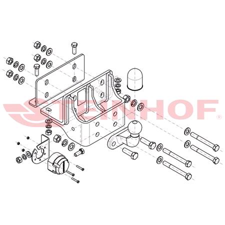 Steinhof Forged Towbar (fixed with 2 bolts) for Toyota HILUX Pickup, 2010 2015