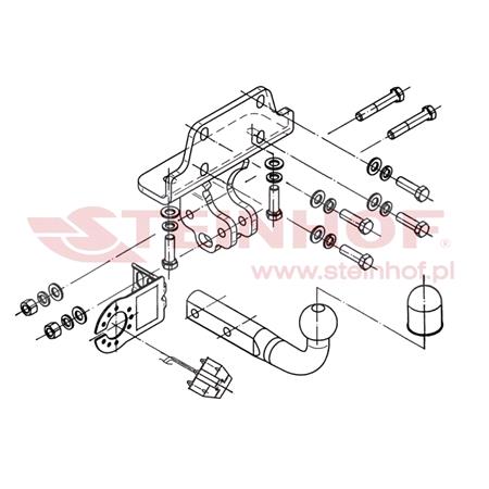Steinhof Towbar (fixed with 2 bolts) for Toyota LAND CRUISER, 2002 2010