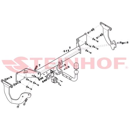 Steinhof Towbar (fixed with 2 bolts) for Peugeot EXPERT Box, 2016 Onwards