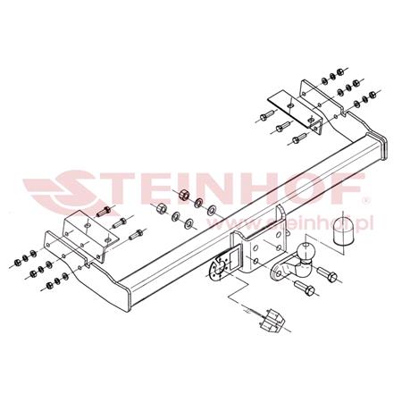 Steinhof Forged Towbar (fixed with 2 bolts) for Toyota RAV 4, 1997 2000