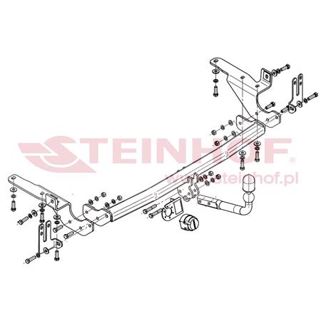 Steinhof Towbar (fixed with 2 bolts) for Toyota RAV 4 III, 2005 2012