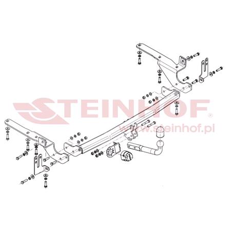 Steinhof Towbar (fixed with 2 bolts) for Toyota RAV 4 III,  2005 2012