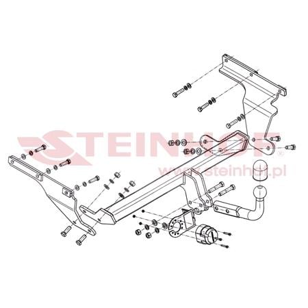 Steinhof Towbar (fixed with 2 bolts) for Toyota VERSO S, 2010 Onwards