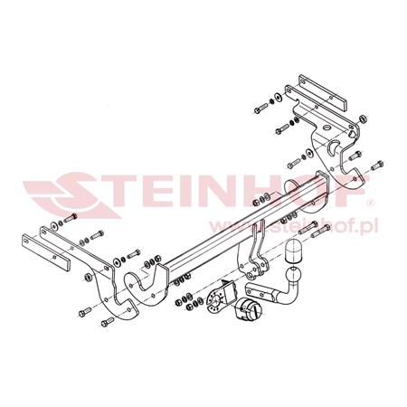 Steinhof Towbar (fixed with 2 bolts) for Toyota YARIS/VITZ, 2011 2014