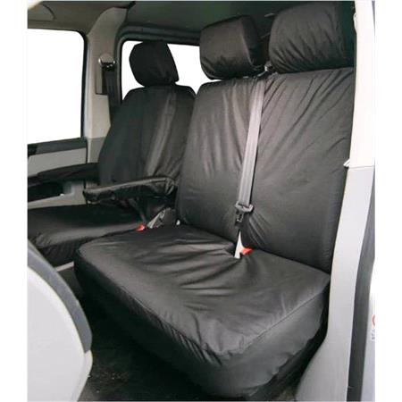 Van Seat Cover   Front Double   Black   Volkswagen Transporter T5 T6