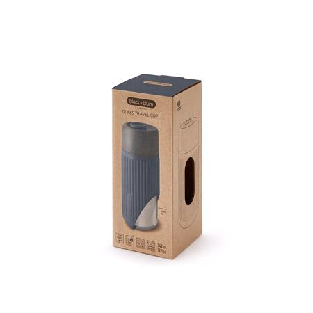 Black+Blum Glass Travel Cup Grey/Slate   340ml