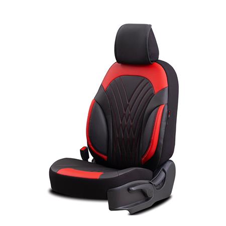 Progressive Artificial Leather Car Seat Covers   Black and Red For Nissan ALMERA Mk II Saloon 2000 2006