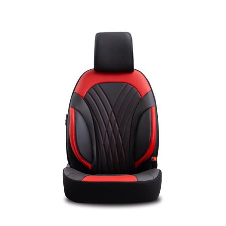 Progressive Artificial Leather Car Seat Covers   Black and Red For Nissan ALMERA Mk II Saloon 2000 2006