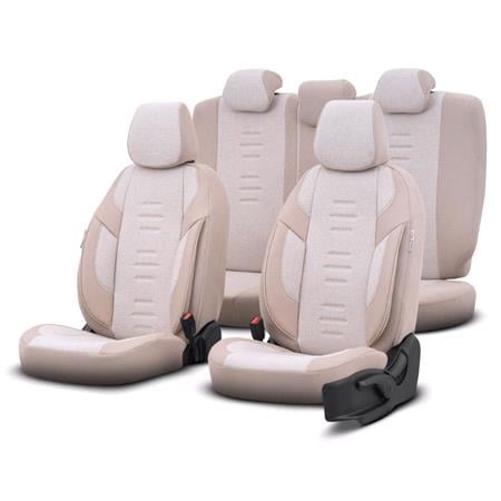 Premium Linen Car Seat Covers THRONE SERIES   Beige For Chrysler VOYAGER Mk II 1995 2001