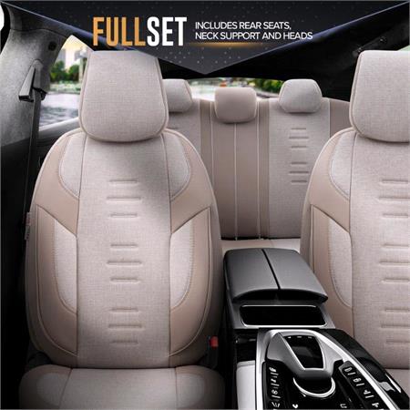 Premium Linen Car Seat Covers THRONE SERIES   Beige For Ford KUGA 2013 2019