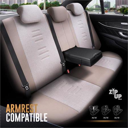 Premium Linen Car Seat Covers THRONE SERIES   Beige For Volkswagen PASSAT ALLTRACK 2015 Onwards