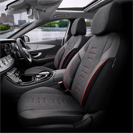 Premium Linen Car Seat Covers THRONE SERIES   Black For Mercedes EQC 2019 Onwards