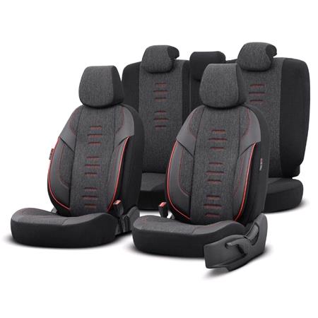 Premium Linen Car Seat Covers THRONE SERIES   Black For Mercedes EQC 2019 Onwards