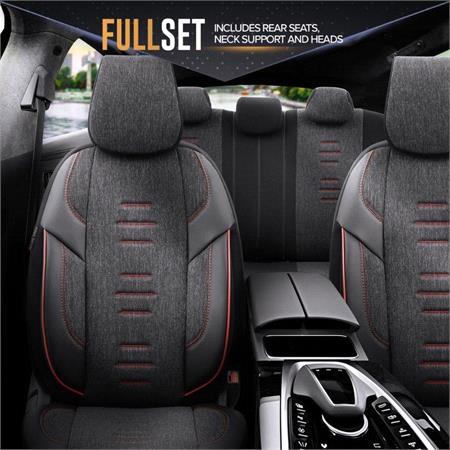 Premium Linen Car Seat Covers THRONE SERIES   Black For Mazda MPV I 1995 1999