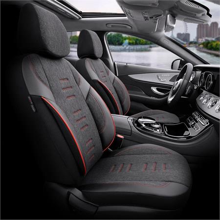 Premium Linen Car Seat Covers THRONE SERIES   Black For Dodge JOURNEY 2008 Onwards
