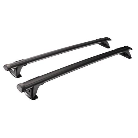 Yakima Whispbar black aluminium through wing roof bars for Volvo V90 Cross Country 2016 Onwards with solid roof rails