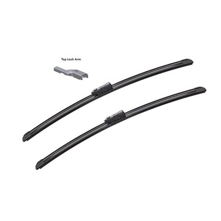Bremen Vision Flat Wiper Blade Front Set (600 / 400mm   Top Lock Arm Connection) for Seat IBIZA V, 2008 2017