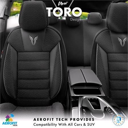 Premium Cotton Leather Car Seat Covers TORO SERIES   Black Grey For Mercedes TOURISMO 1994 Onwards