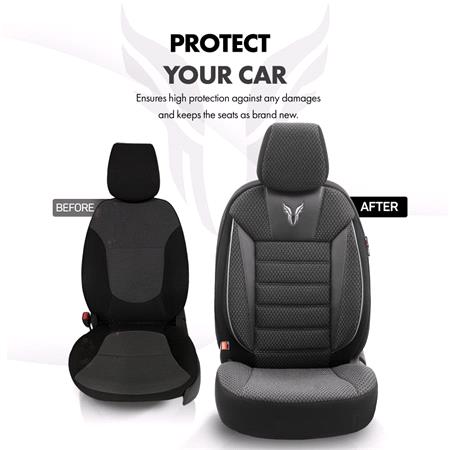 Premium Cotton Leather Car Seat Covers TORO SERIES   Black Grey For Mitsubishi PAJERO SPORT 1998 2008