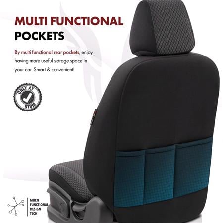 Premium Cotton Leather Car Seat Covers TORO SERIES   Black Red