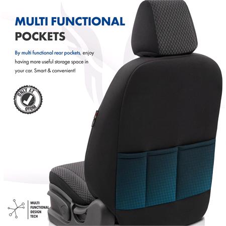 Premium Cotton Leather Car Seat Covers TORO SERIES   Black Blue For Mercedes E CLASS Estate 2003 2009
