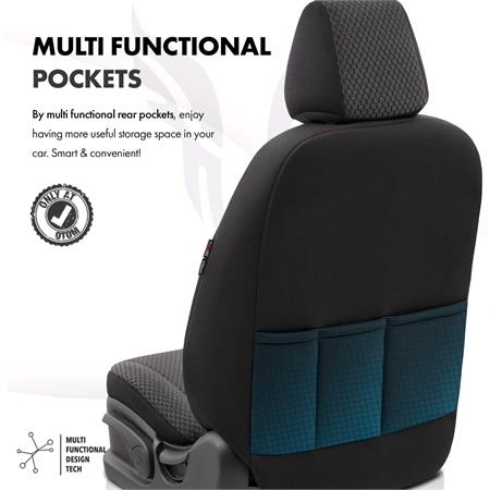 Premium Cotton Leather Car Seat Covers TORO SERIES   Black Grey For Volvo V50 2004 2012