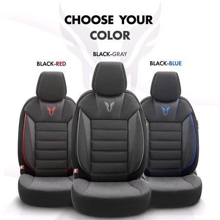 Premium Cotton Leather Car Seat Covers TORO SERIES   Black Grey For Mitsubishi GALANT Mk V Saloon 1992 1996