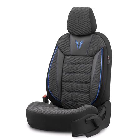 Premium Cotton Leather Car Seat Covers TORO SERIES   Black Blue For Mitsubishi Fuso 2011 Onwards