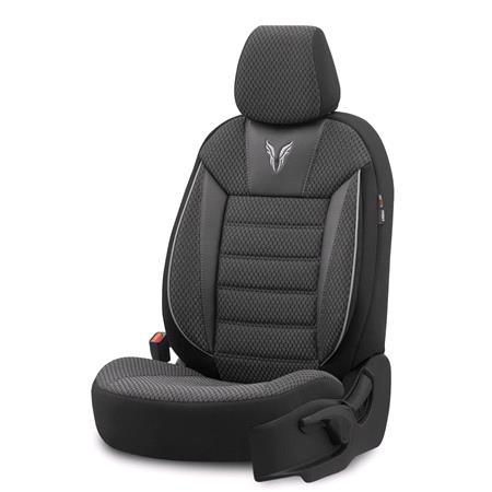 Premium Cotton Leather Car Seat Covers TORO SERIES   Black Grey For Mitsubishi MIRAGE Hatchback 1991 2003