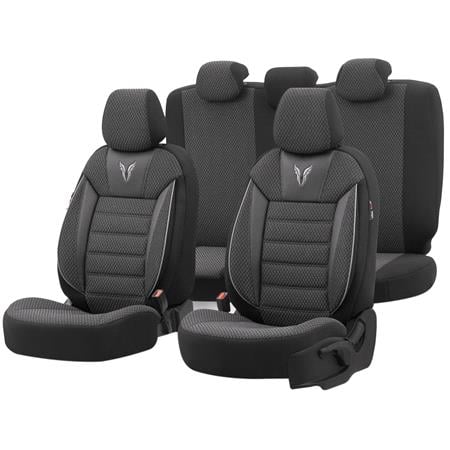 Premium Cotton Leather Car Seat Covers TORO SERIES   Black Grey For BMW 2 Active Tourer Van 2013 Onwards