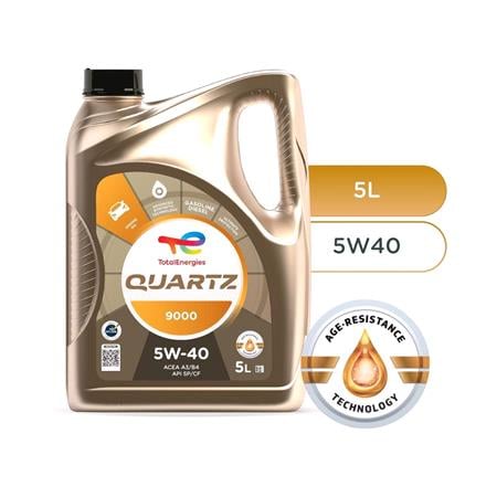 TOTAL Quartz 9000 5W 40 A3/B4 Fully Synthetic Engine Oil   5 Litre   AQUA07_TD