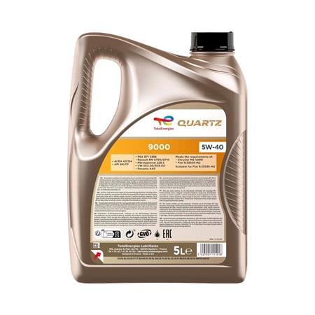 TOTAL Quartz 9000 5W 40 A3/B4 Fully Synthetic Engine Oil   5 Litre   AQUA07_TD