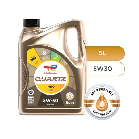 TOTAL Quartz Ineo ECS 5W 30 Fully Synthetic Engine Oil   5 Litre   AQUA16_TD