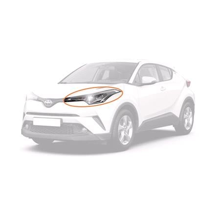 Left Headlight (Halogen, Takes HIR Bulb, With LED Daytime Running Light, Original Equipment) for Toyota CH R 2016 on