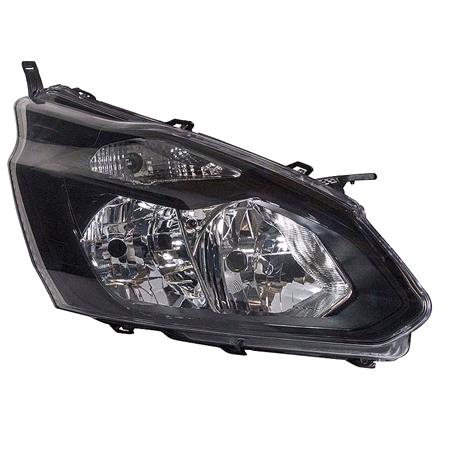 Right Headlamp (Halogen, Black Bezel, Reflector Type, Takes H7 / H15 Bulbs, Without Cornering Function, Orignal Equipment) for Ford TOURNEO CUSTOM Bus 2012 on