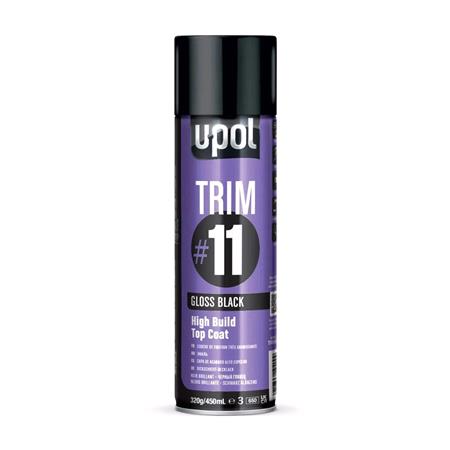 U POL TRIM#11 High Build Top Coat   Gloss Black   450ml