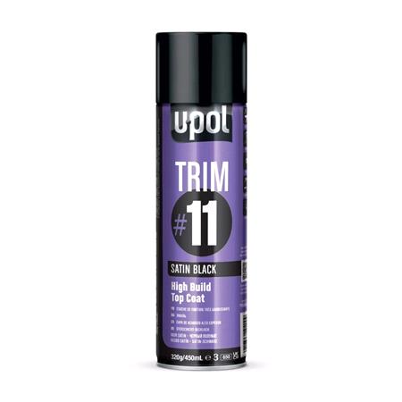 U POL TRIM#11 High Build Top Coat   Satin Black   450ml