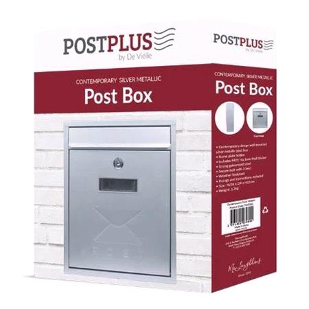 PostPlus Contemporary Wall Mount Post Box   Metallic