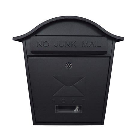 De Vielle Traditional Wall Mounted Post Box “No Junk Mail”   Black