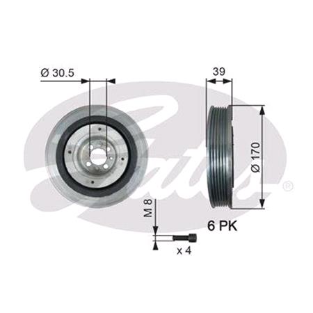 Gates Crankshaft Pulley   TVD1013A