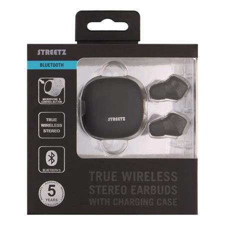 Streetz True Wireless Stereo Earbuds   Black