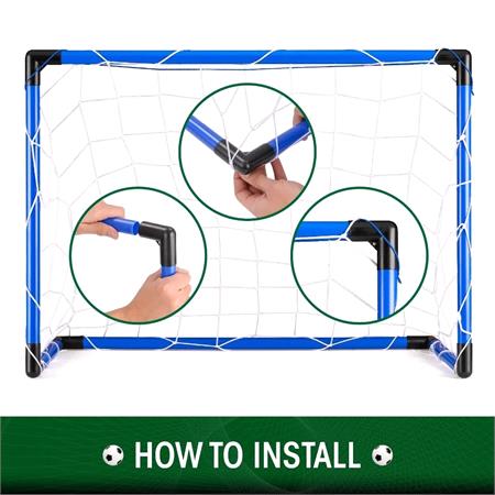 Toyrific Baseline Kids Football Goal with Ball and Pump   Blue