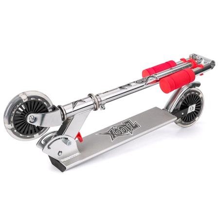 Xootz Folding Scooter with Led Wheels   Grey/Red