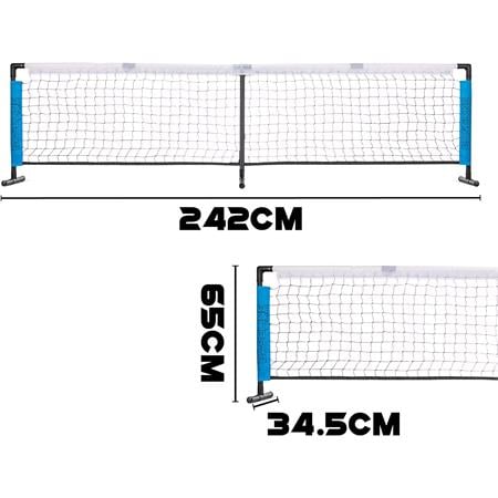 Toyrific Baseline Pickleball Bat, Ball and Net Set   Blue