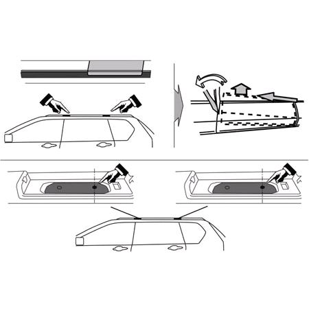 La Prealpina LP64 black steel square Roof Bars for Nissan X Trail 2001 2007 Fixpoint Model