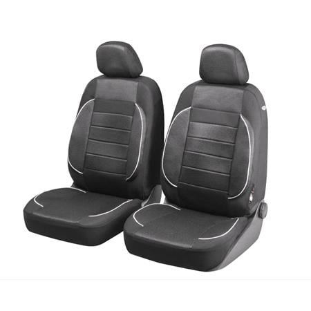 Walser Premium Zipp It Rover Front Car Seat Covers   Black & White For Mitsubishi GALANT 1977 1980