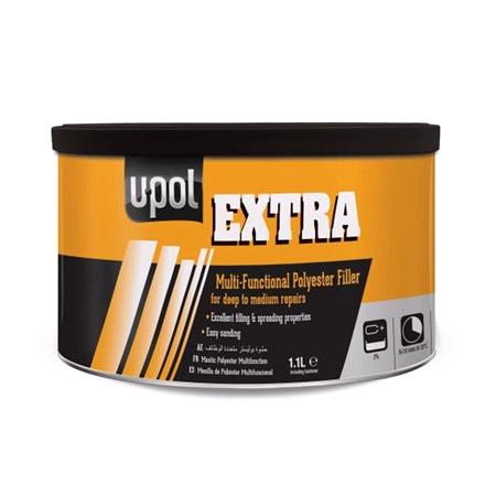 U POL Extra Smooth Body Filler, Light Grey   1.1 Litre